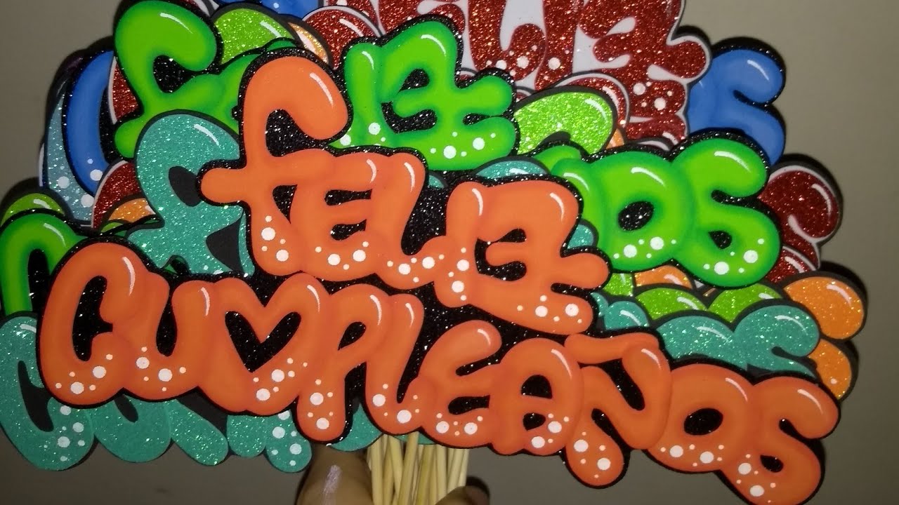 FELIZ CUMPLEAÑOS en fomi liso. #pin #topper #felizcumpleañosenfomi #foami #gomaeva