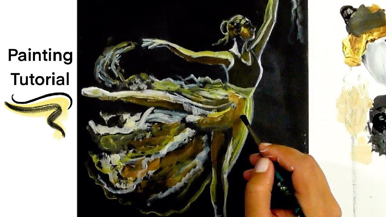 How to paint BALLERINA. Acrylic Painting Tutorial for beginners