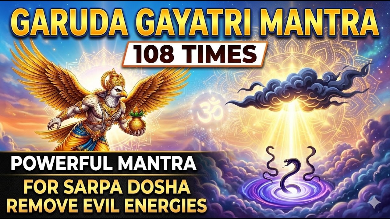 Garuda Gayatri Mantra | 108 Times | Powerful Mantra for Sarpa Dosha, Remove Evil Energies @Jothishi
