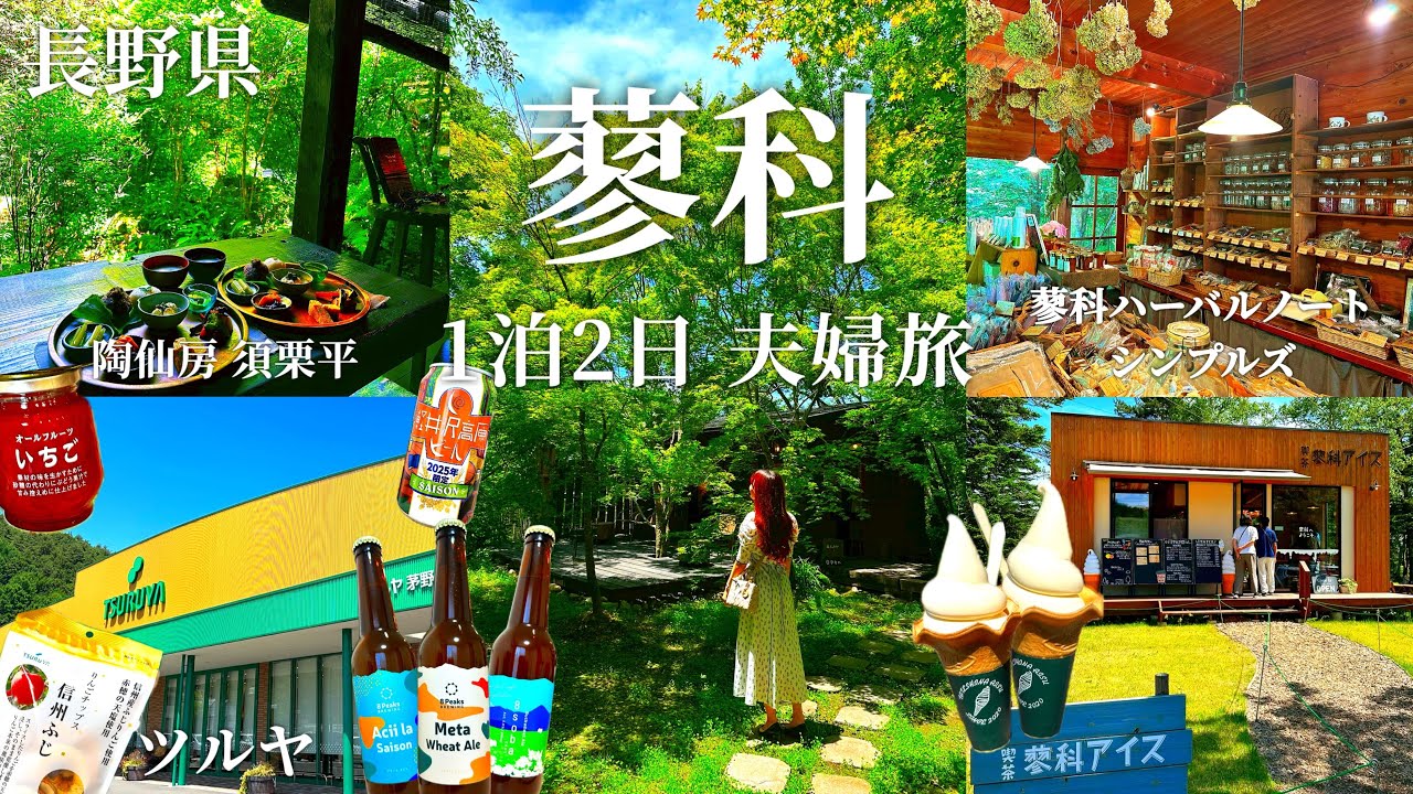 【長野県  蓼科１泊２日旅行】大自然の恵みに感謝！心と身体を癒す夫婦旅！陶仙房 須栗平で癒しランチ！有名スーパーツルヤは爆買い必須？蓼科ハーバルノート・シンプルズ・蓼科湖・蓼科アイスクリーム・ワイン