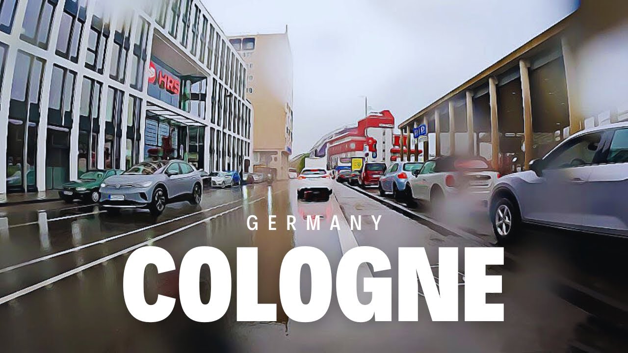 Cologne GERMANY On A Rainy Day | City Driving 4K HDR