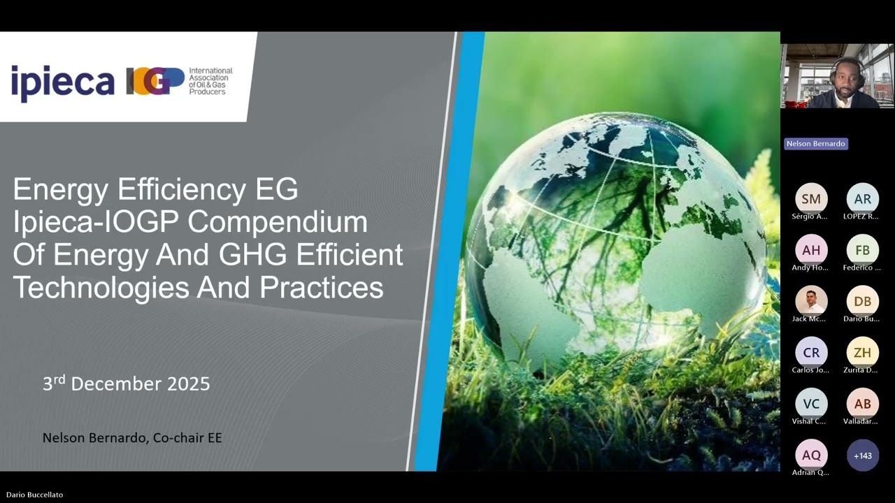 Webinar: Ipieca-IOGP Compendium of energy and GHG efficient technologies and practices