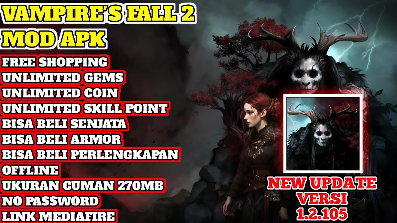 Vampire's fall 2 mod apk terbaru versi 1.2.105 new update mod menu apk