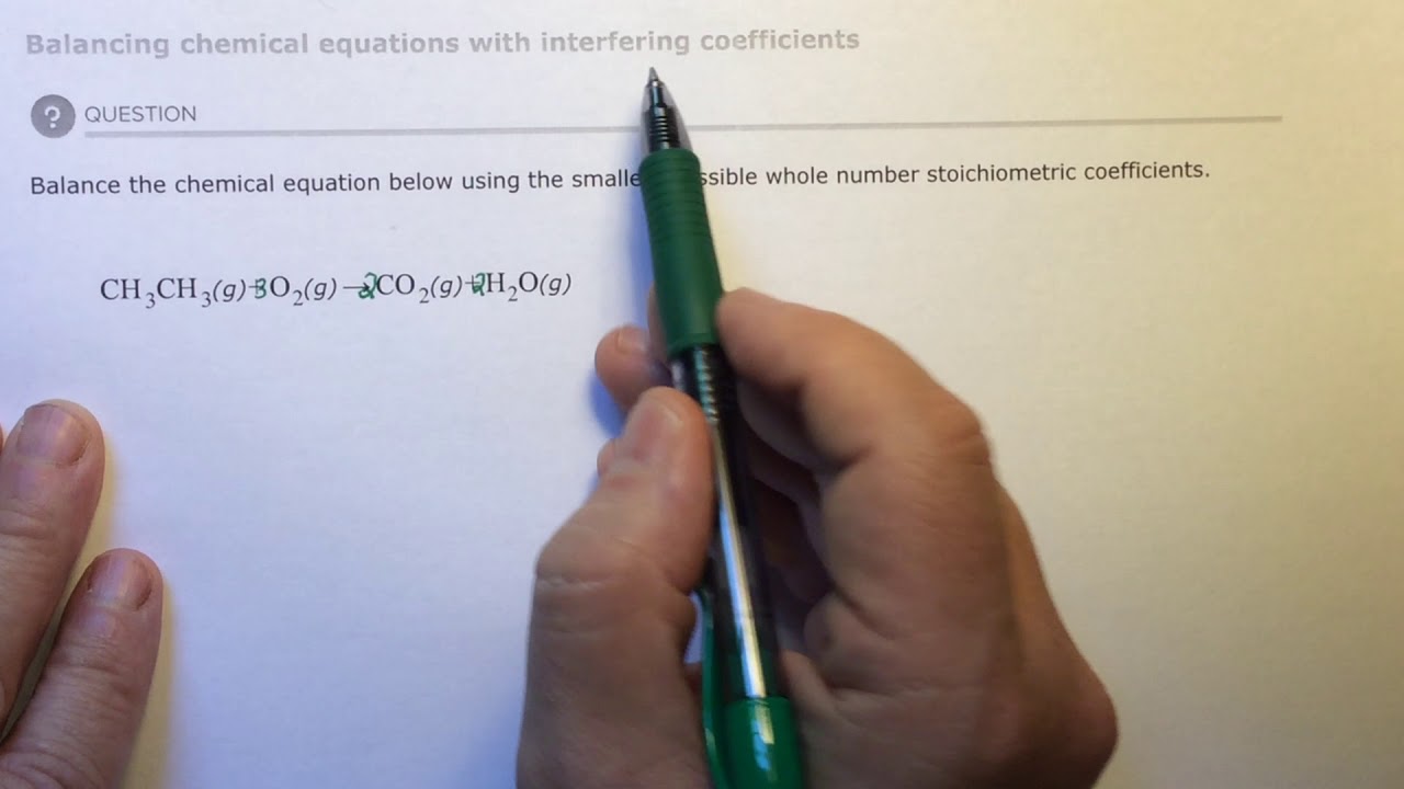 Aleks Balancing chemical equations with interfering coefficients