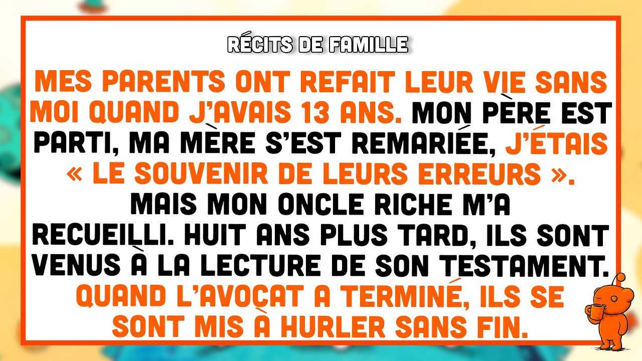 Mon oncle riche m'a recueilli quand mes parents négligents m'ont abandonné à 13 ans.