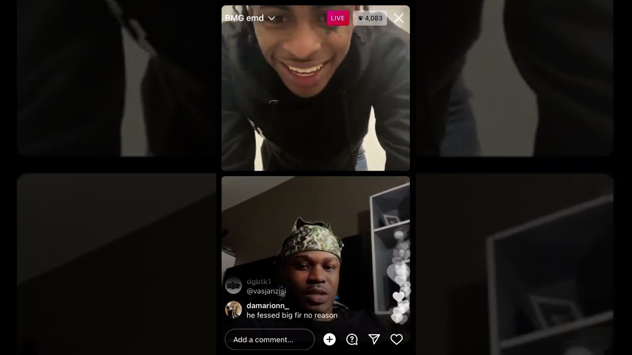 NasEBK gets into a heated conversation with BMG Upper Class (IG Live)