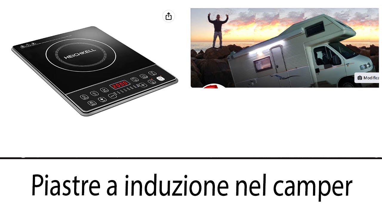 Piastra ad induzione sul camper