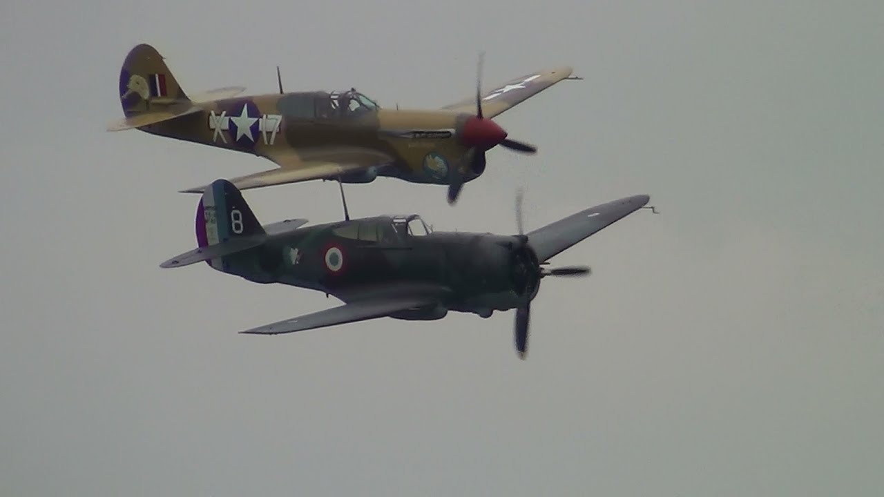 Hawk 75 and P-40F Warhawk at Duxford 14th September 2014