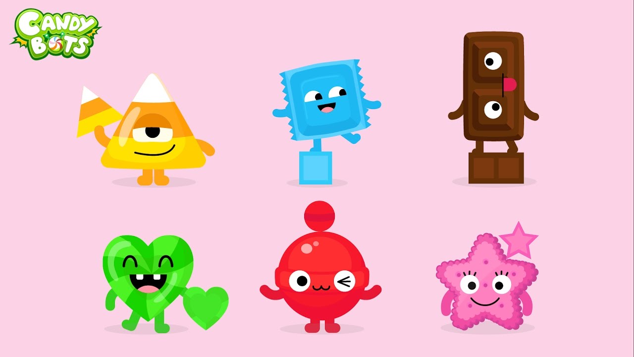 Candy Формы для детей (Candybots) - учитесь рисовать простые фигуры - Приложения для детей