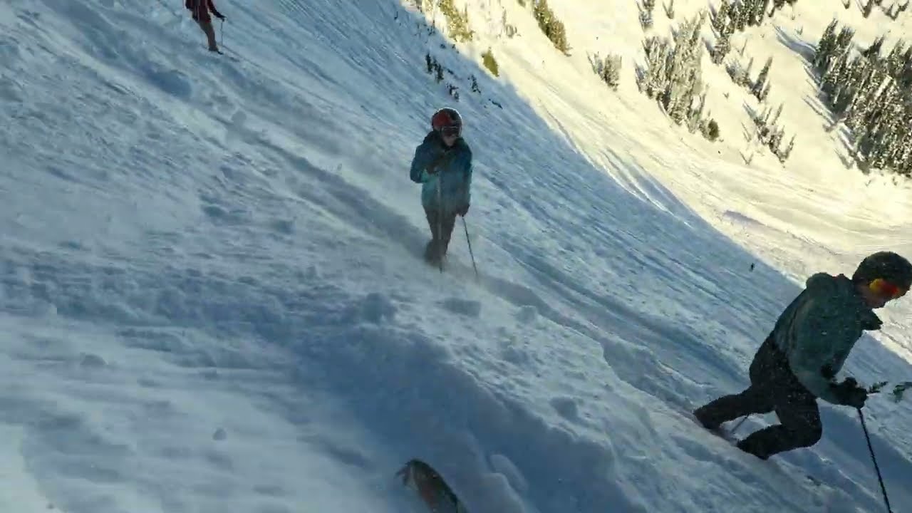 Skiing at Crystal mt WA January 2025. Beautiful sunny powder day.