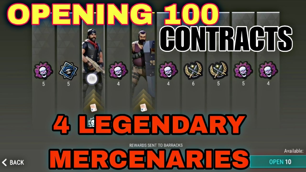 OPENING 100 MERCENARY CONTRACTS GOT 4 LEGENDARY MERCENARIES LDOE (last day on earth)