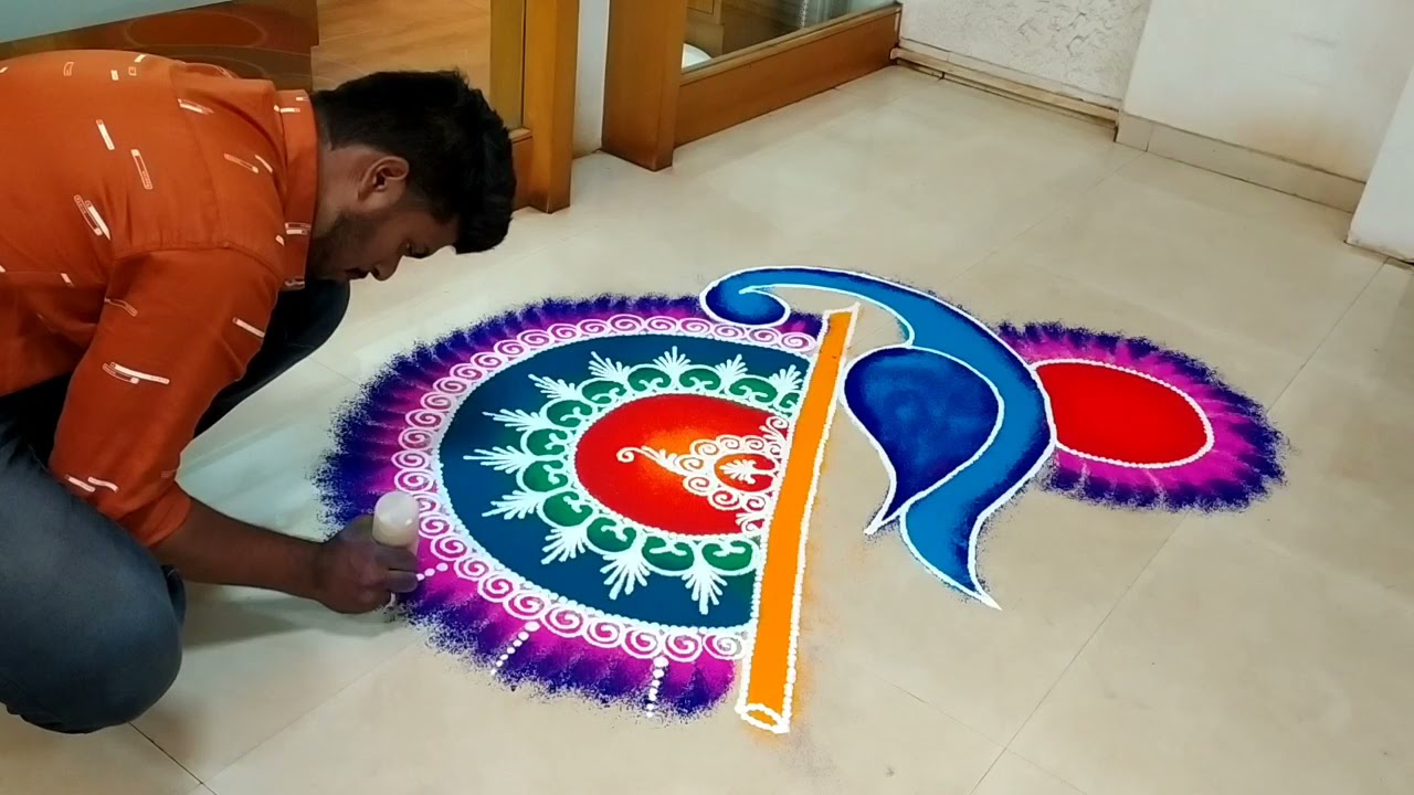 🥰peacock sanskar bharti rangoli design✨ संस्कार भारती रांगोळी🥰✨ #kunalkeerart #sanskarbhartirangoli