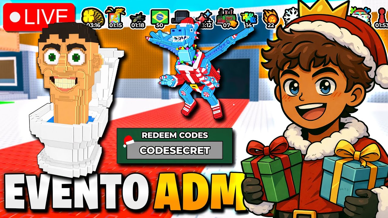 CODE + EVENTO DE ADM ABUSE 😱 SKIBIDI TOILET OG CHEGOU NO ROUBE UM BRAINROT AO VIVO #roblox #brainrot