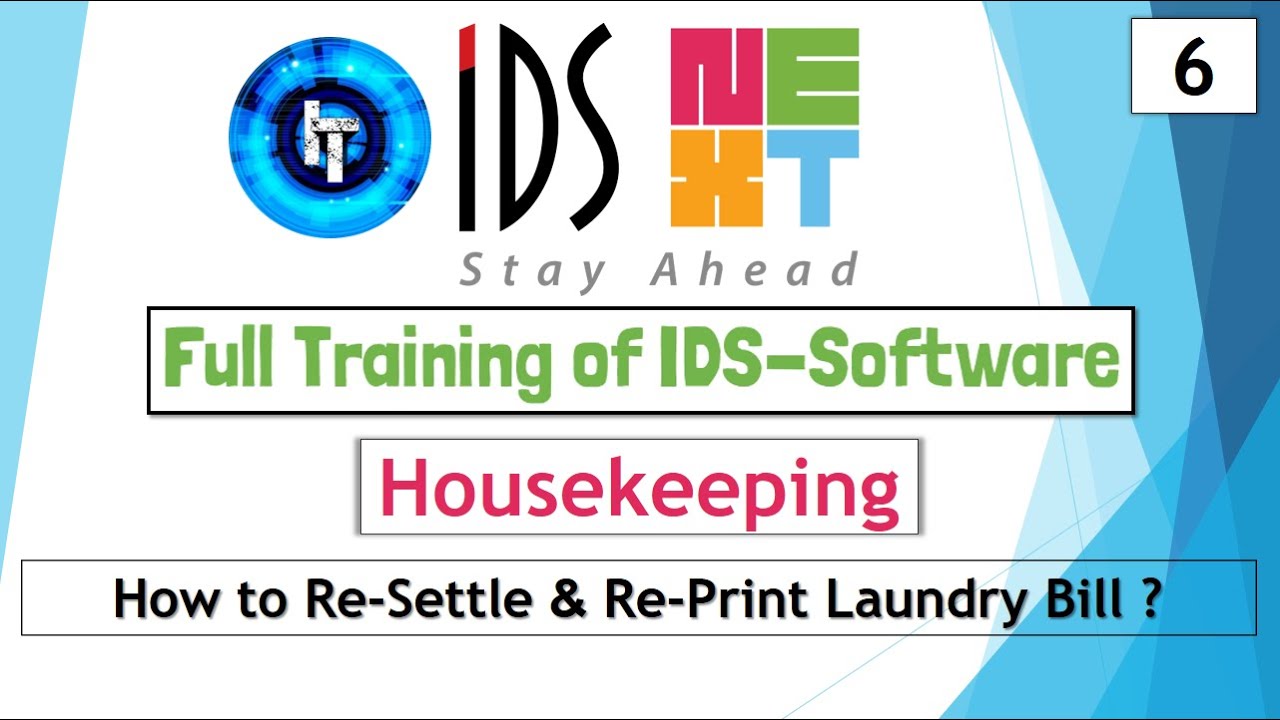 IDS Training | Housekeeping | How to Re-Settle and Re-Print Laundry Bill | IDS 7.0