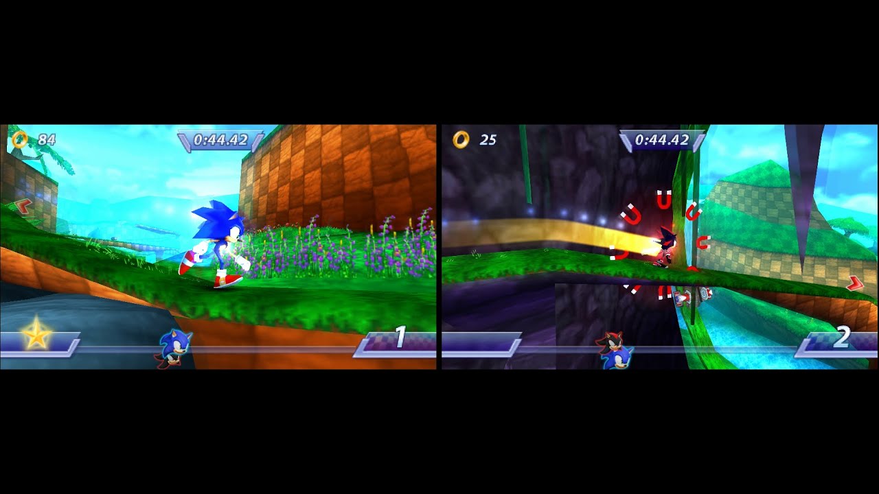 Sonic Rivals PlayStation Portable 2 player Versus Races 60fps