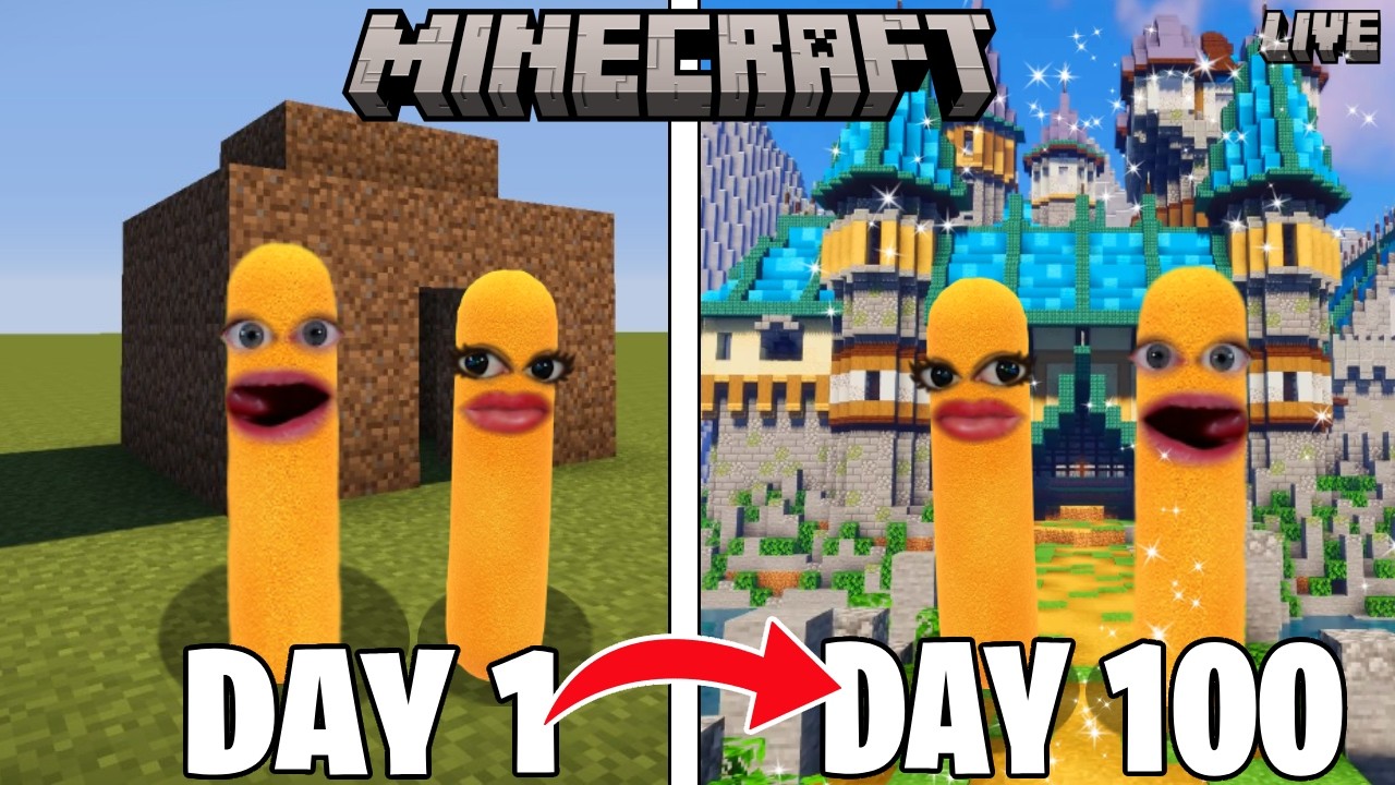 SURVIVING 100 MINECRAFT DAYS! ft. Annalise #minecraft #minecraftlive