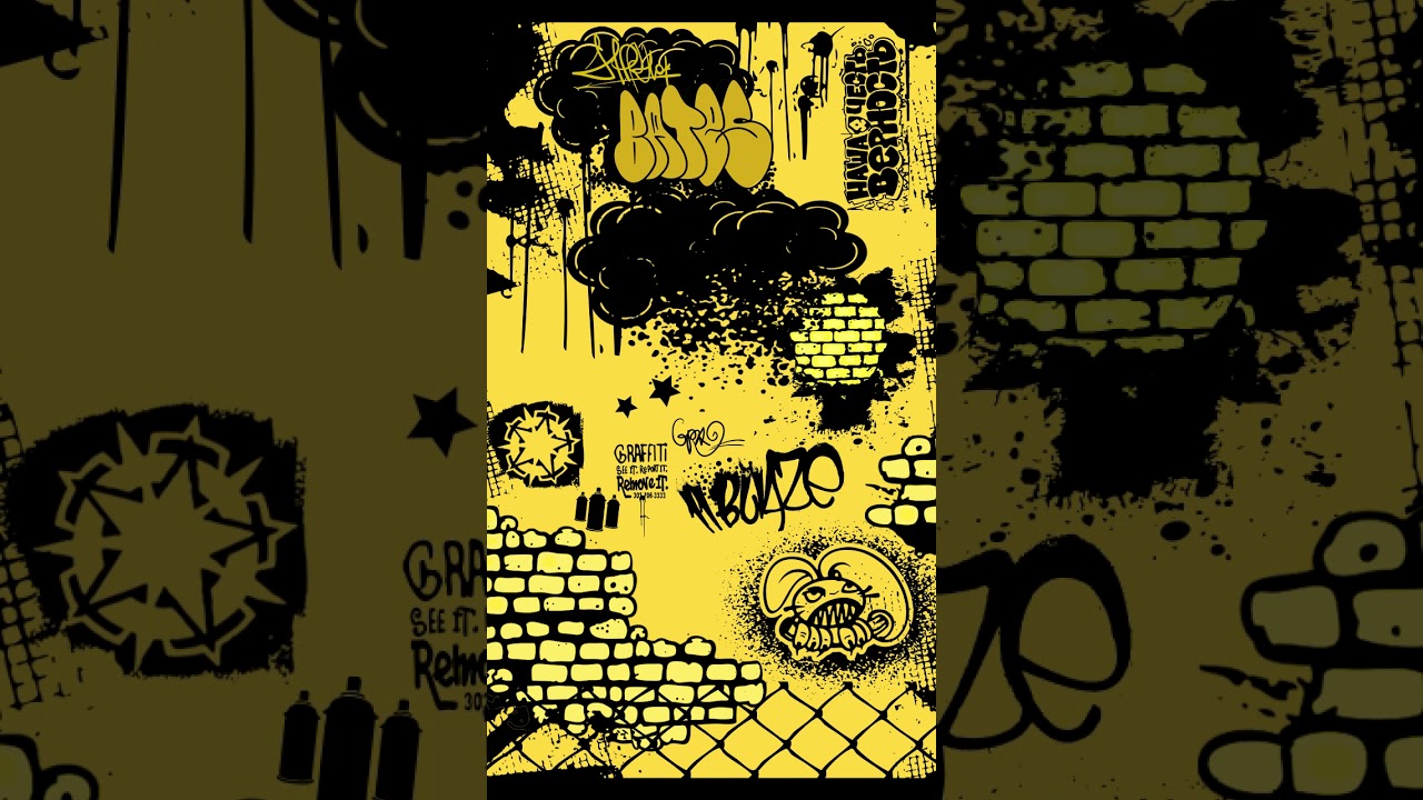Galaxy Themes - [poly] pop art graffiti illustration on yellow