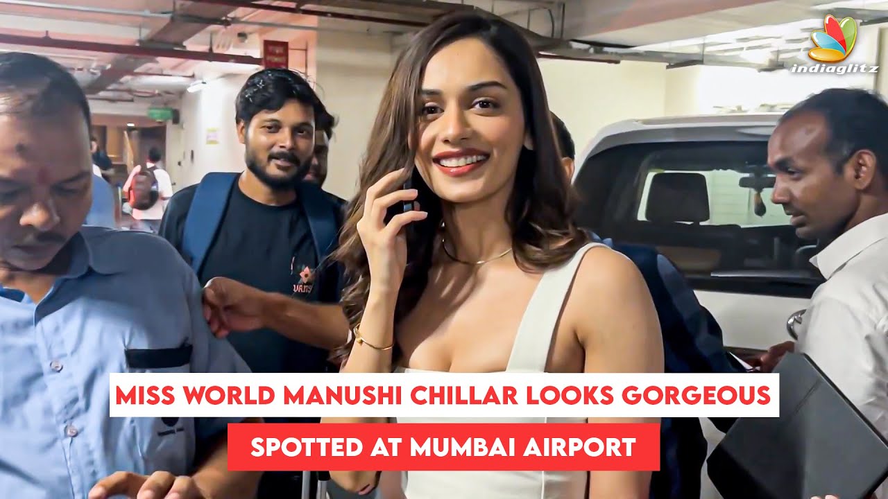 Miss World Manushi Chillar Looks Gorgeous, Spotted At Mumbai Airport 