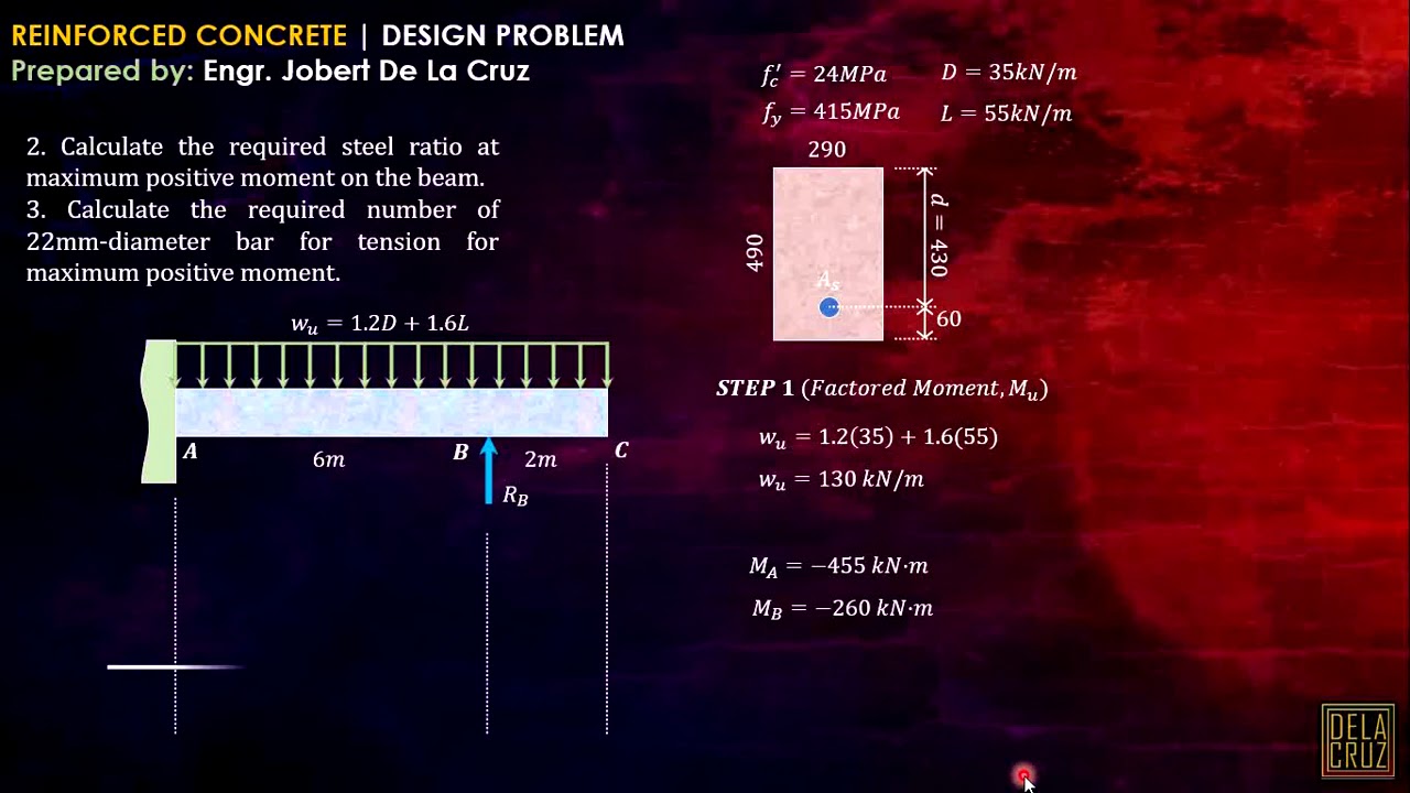 RECTANGULAR BEAM DESIGN PROBLEM | REINFORCED CONCRETE