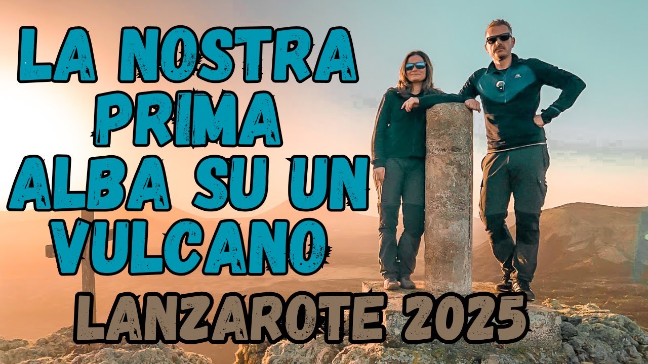 Si raggiunge la cima di un vulcano all'alba. La Kri cade e riesco a registrarla.. Lanzarote 2025