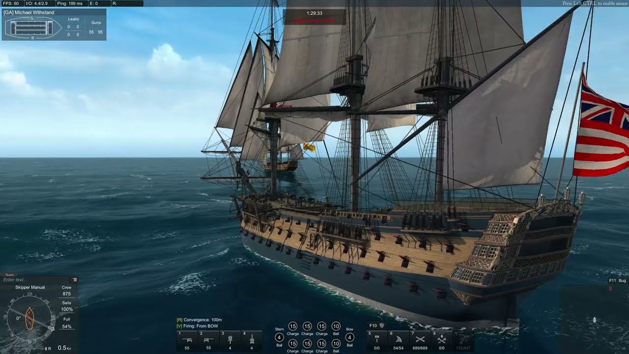 Old 1765 Vs. Post-Refit Victory, Equal Battle Rating Battle, Naval Action