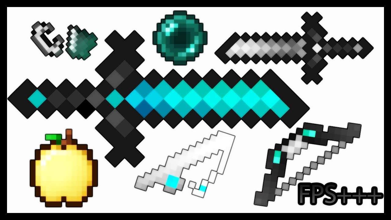 MINECRAFT PVP TEXTURE PACK - TURQUOISE DEFAULT EDIT MCSG FPS+++ 1.7.X/1.8.X