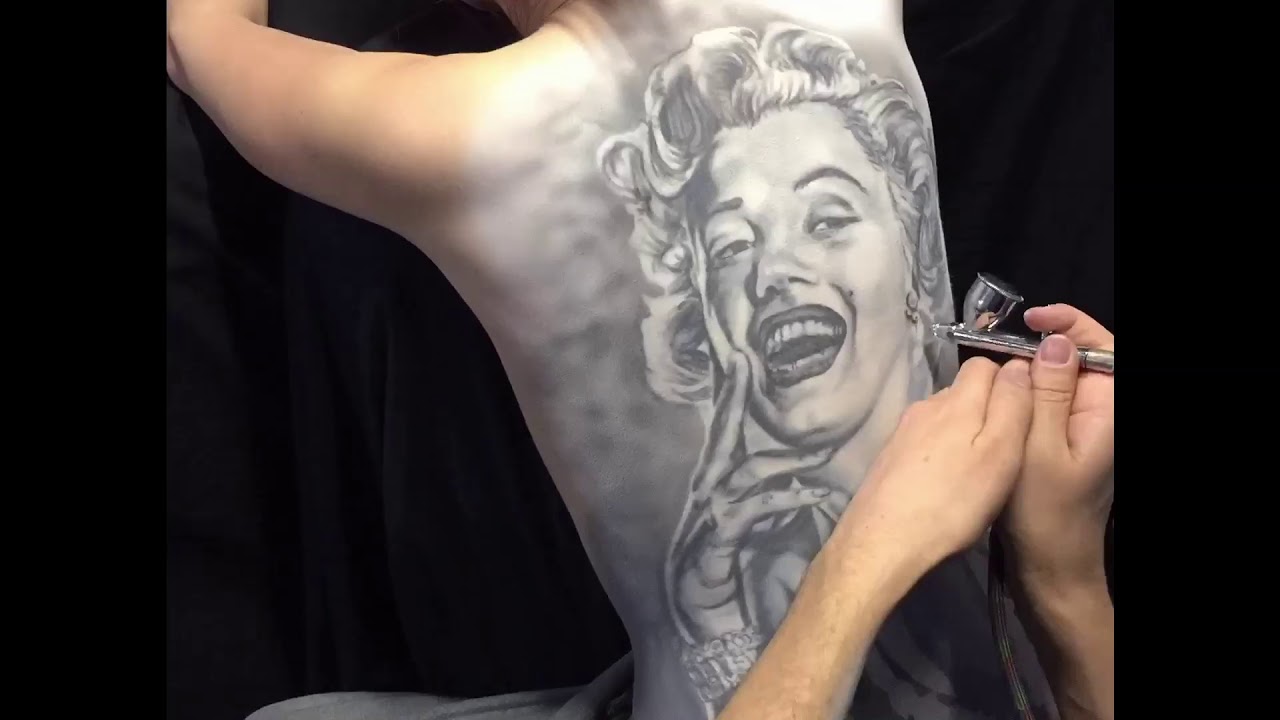 JBo Airbrush; Body Paint Marilyn Monroe portrait