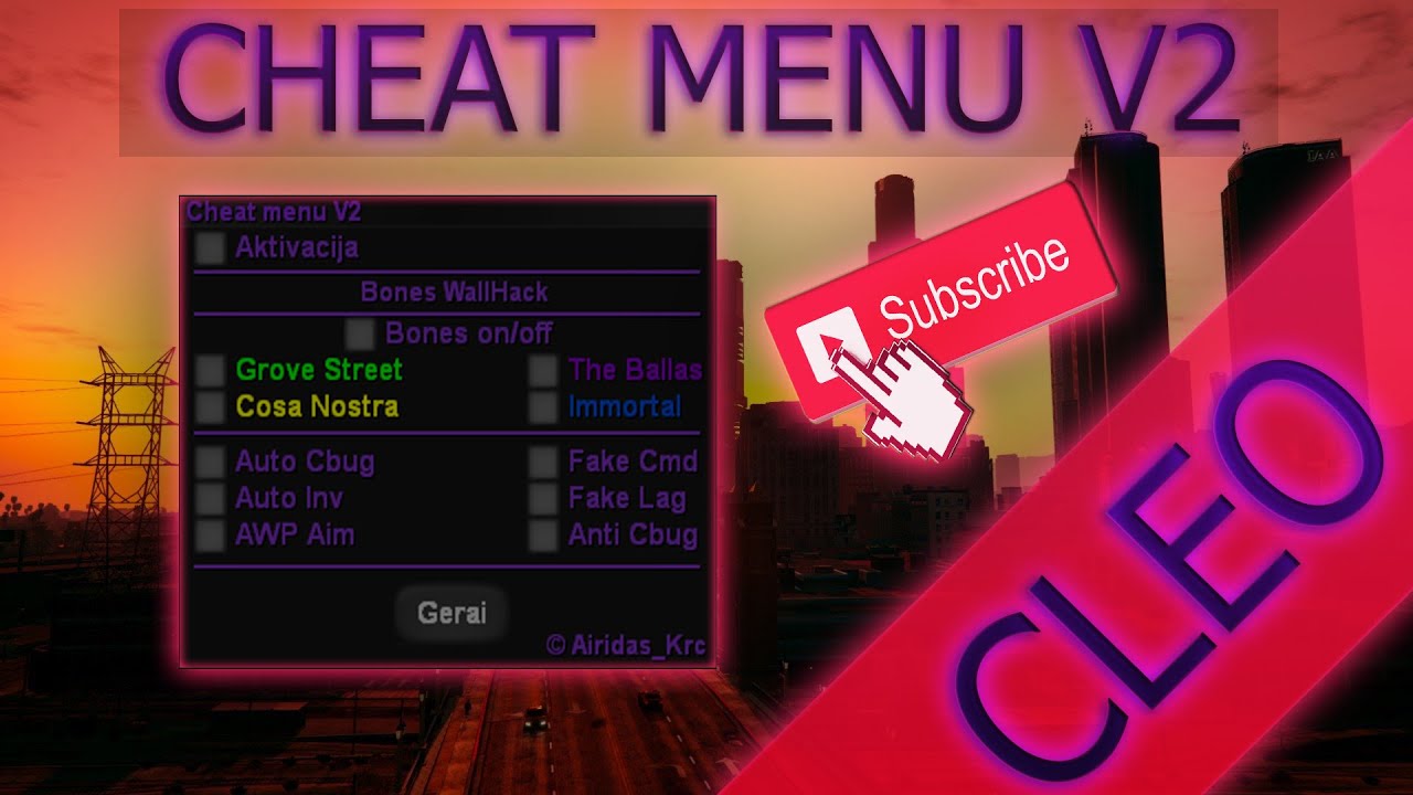 [CLEO] Sarg.lt - Cheat menu V2. 2020.