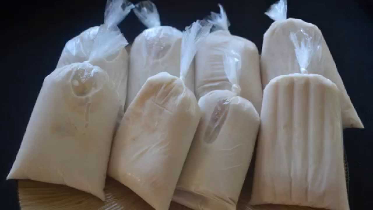 Helados de leche con bananas