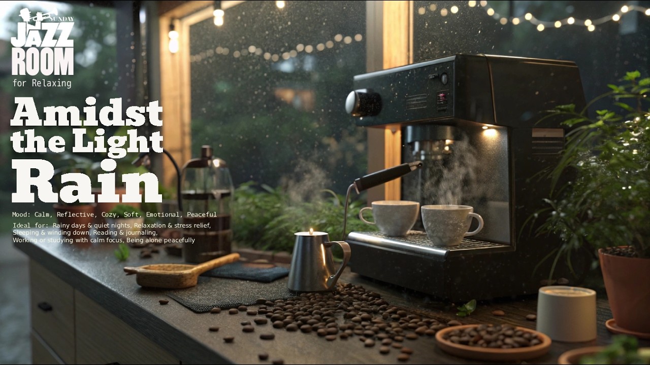 Amidst the Light Rain | Relaxing Jazz Instrumental for Rainy Days, Deep Calm & Peaceful Focus.