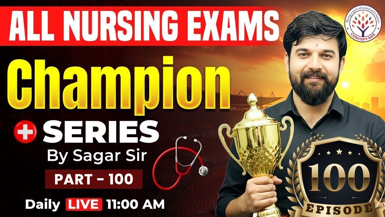 NORCET 10 Top MCQs 2026 | RRB Nursing Officer Important Questions | Champion Series #100| Sagar sir