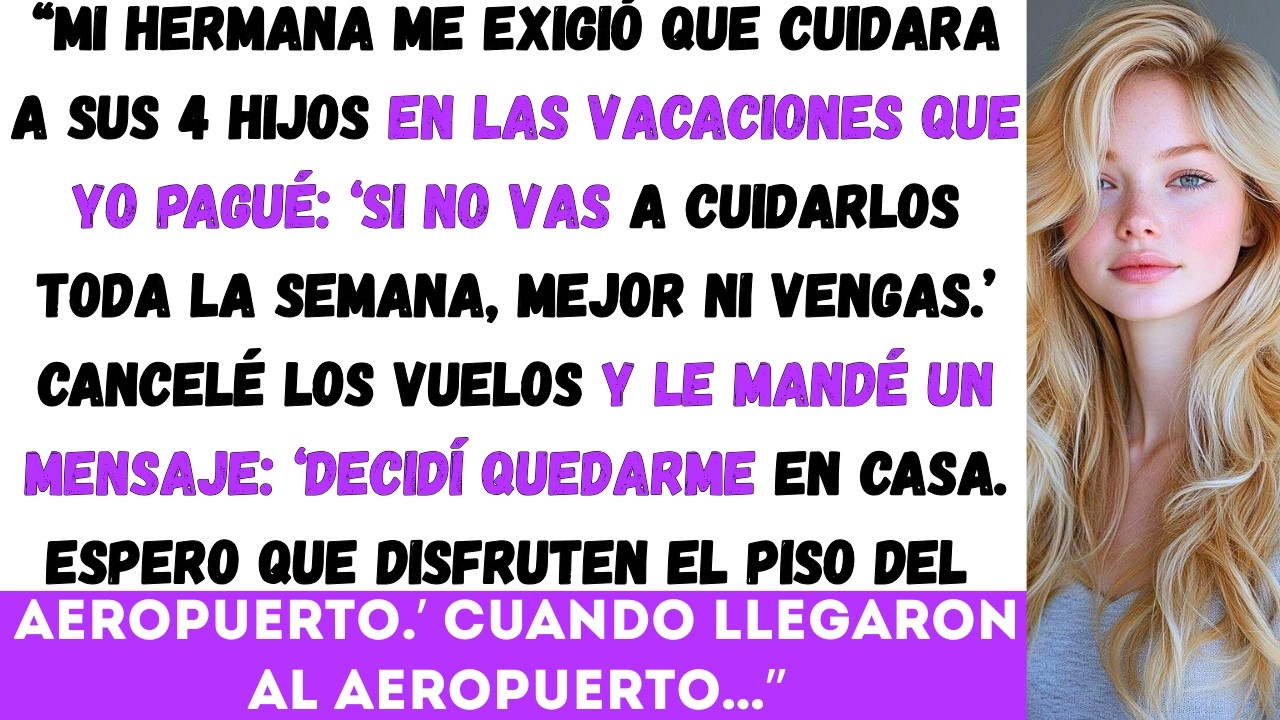 Mi hermana me dijo: ‘¡Cuida a los niños o ni vengas Así que cancelé los vuelos y le mandé un mensaje
