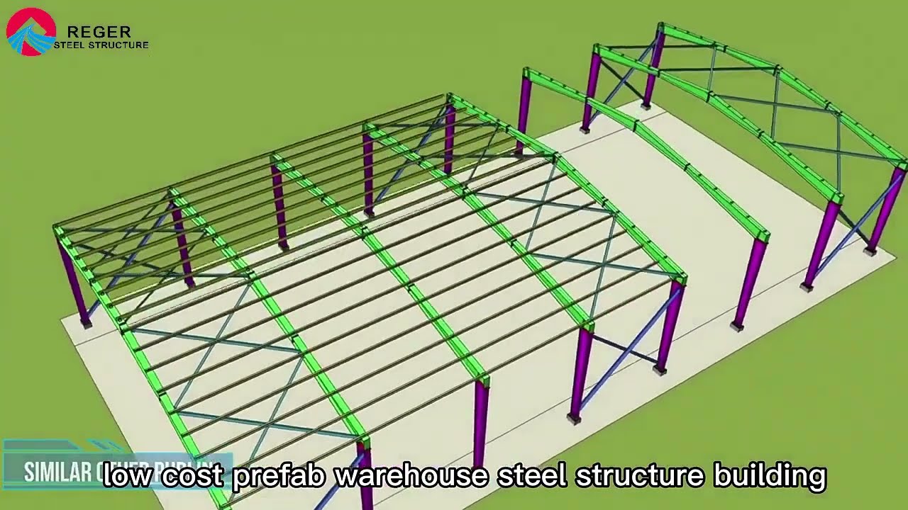 Warehouse Steel Framing Design Animation - Warehouse Design, Steel Structure Warehouse Design