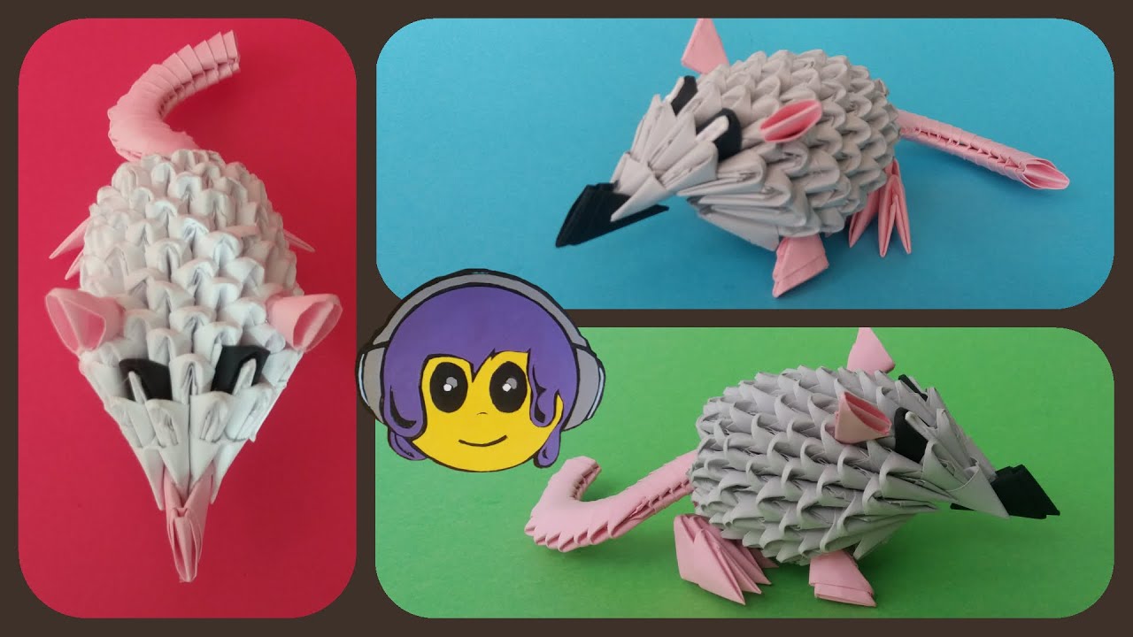 RATON de ORIGAMI 3D  tutorial PASO  a PASO