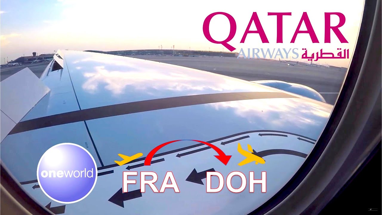 ✈︎ Qatar Airways ✈︎ Beautiful Sunset Landing in Doha Hamad w/ announcements