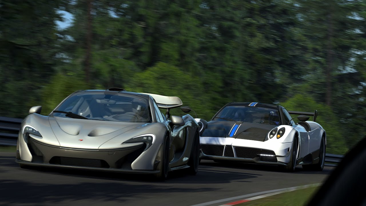 Pagani Huayra BC vs McLaren P1 at Nürburgring Nordschleife / Assetto Corsa gameplay (AC) 4K