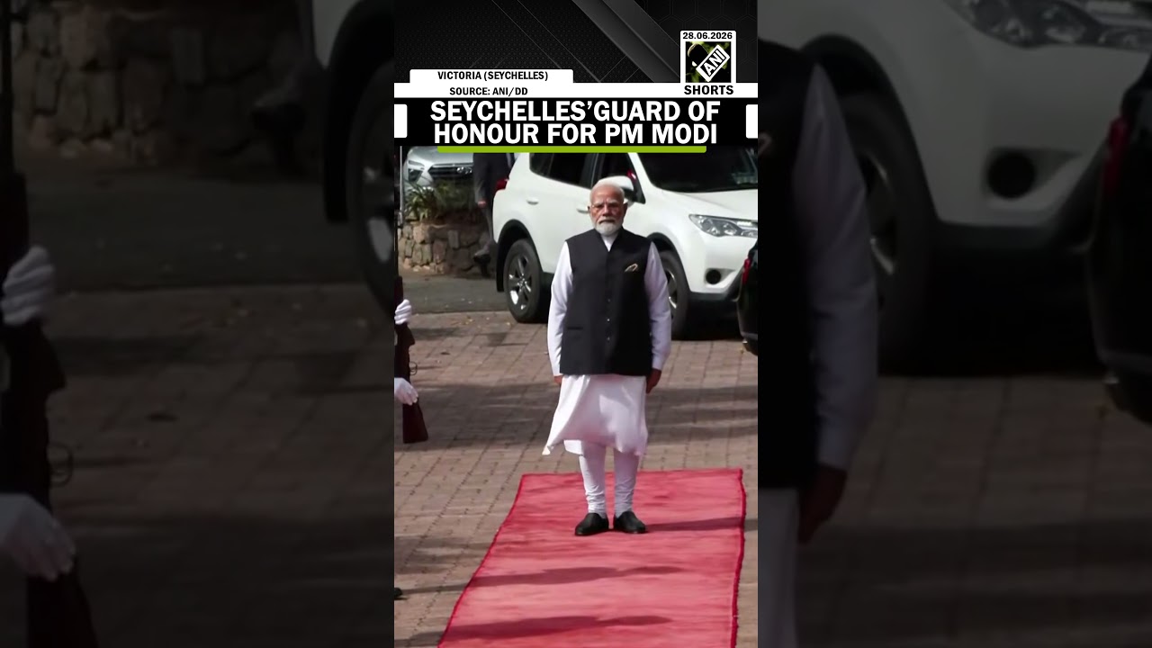 PM Modi receives static Guard of Honour at Seychelles State House with President Patrick Herminie