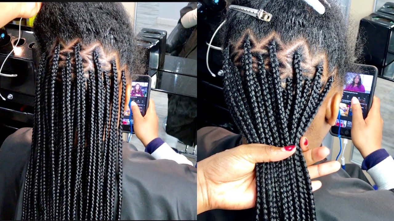 VERY NEAT TRIANGLE PART BOX BRAIDS TUTORIAL