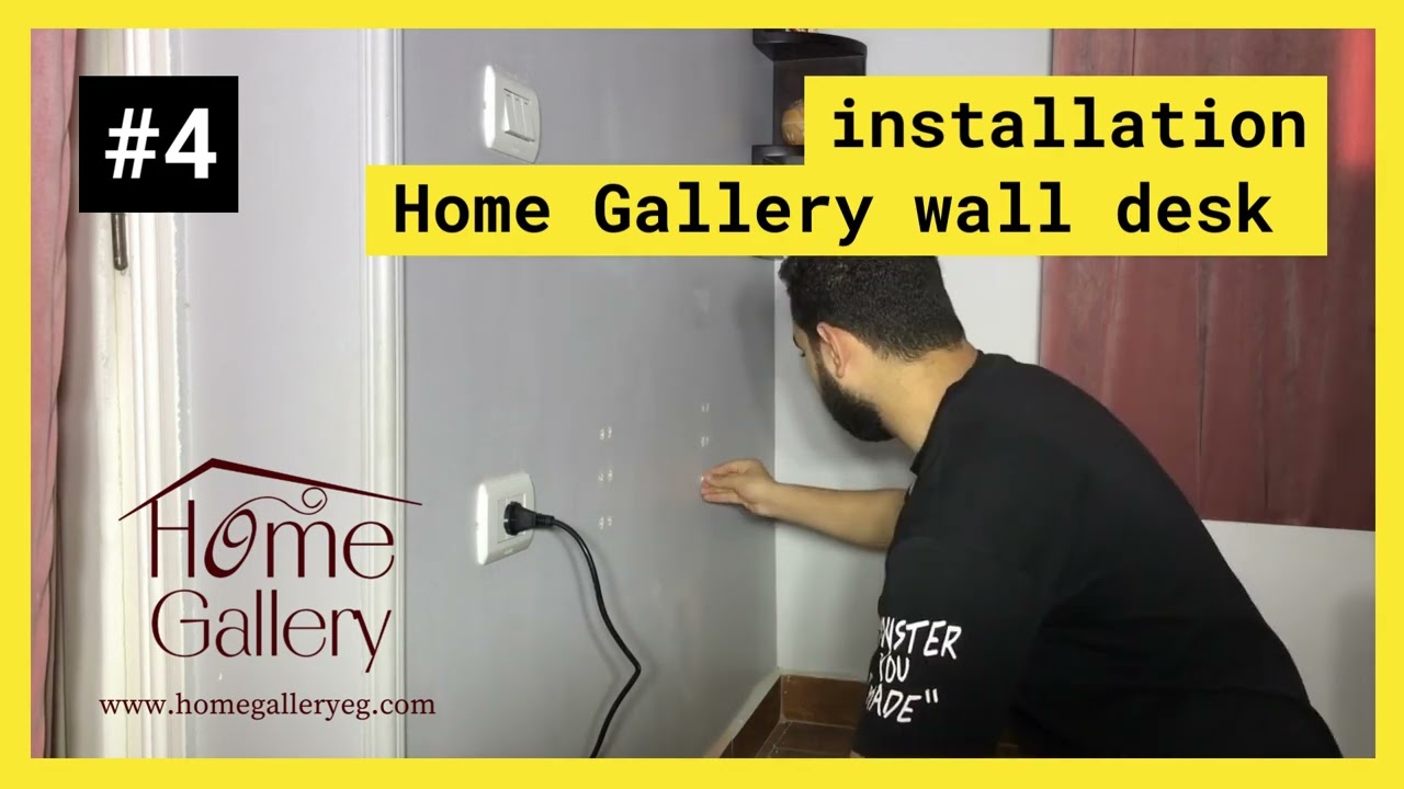 wall mounted folding Desk installation.
