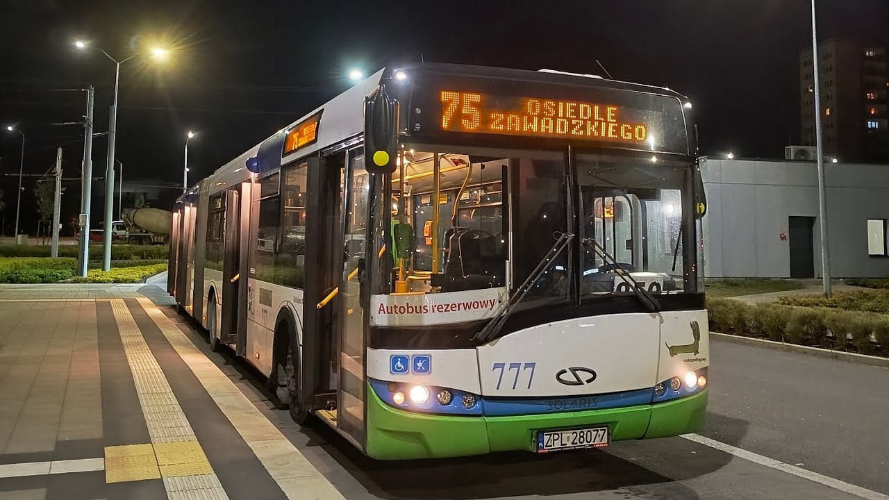 Solaris Urbino 18 #777 Linia: 75 Celna - Osiedle Zawadzkiego. Autobus Rezerwowy. (część 2)