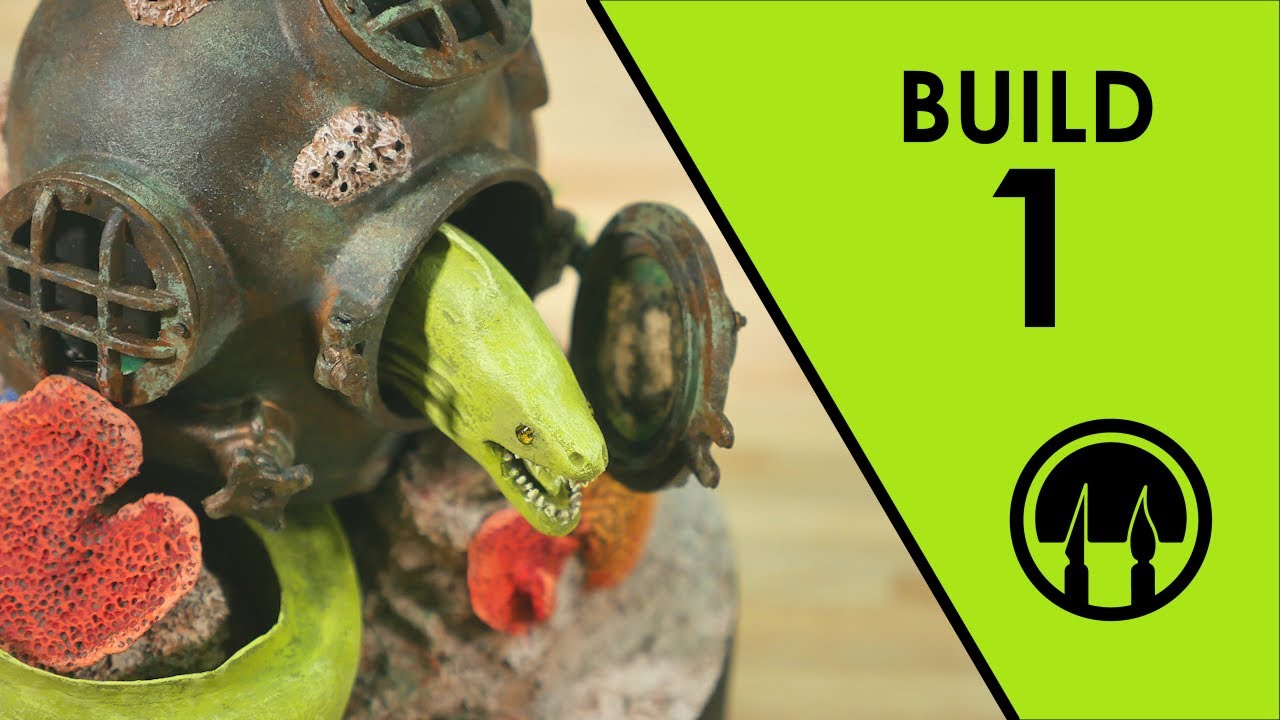 Moray Eel & Diving Helmet Diorama