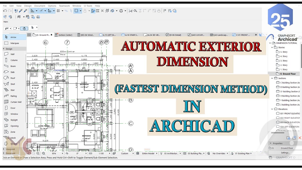 АВТОМАТИЧЕСКОЕ НАНЕСЕНИЕ РАЗМЕРОВ В ARCHICAD #archicad #architecture #dimensions