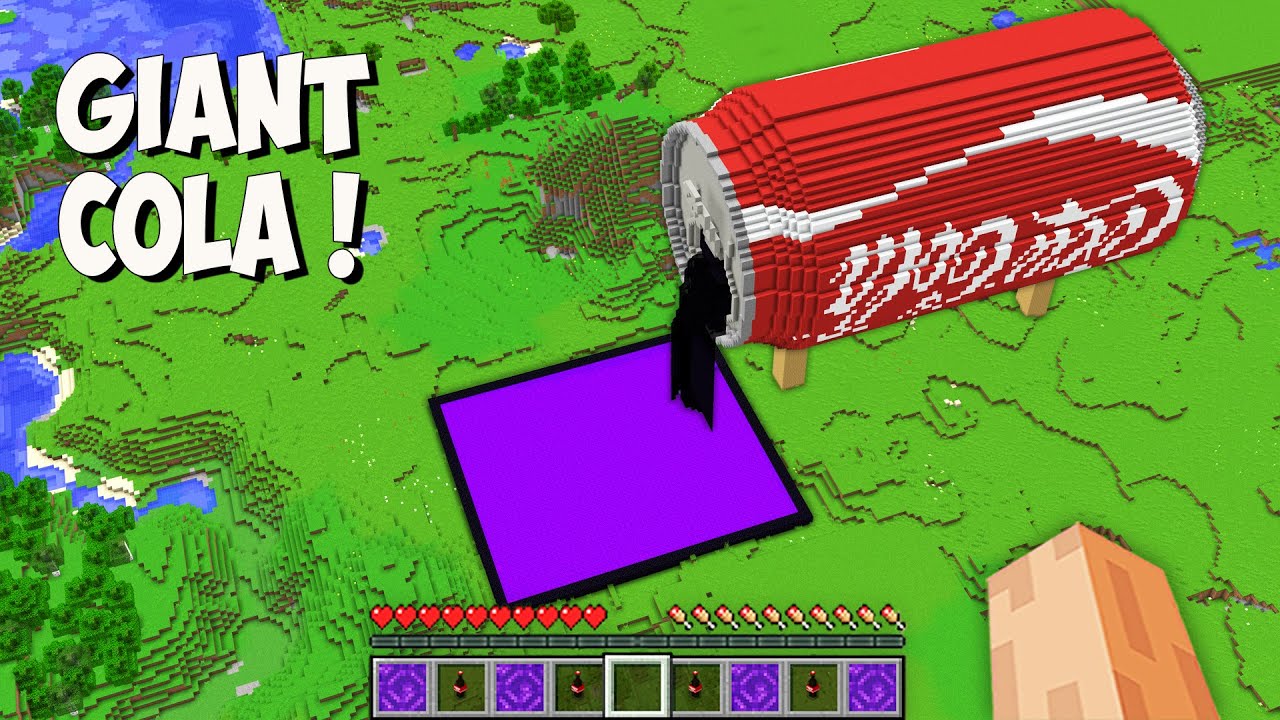 What happens IF YOU FLOOD THE PORTAL WITH COCA COLA in Minecraft? GIANT COLA CAN!