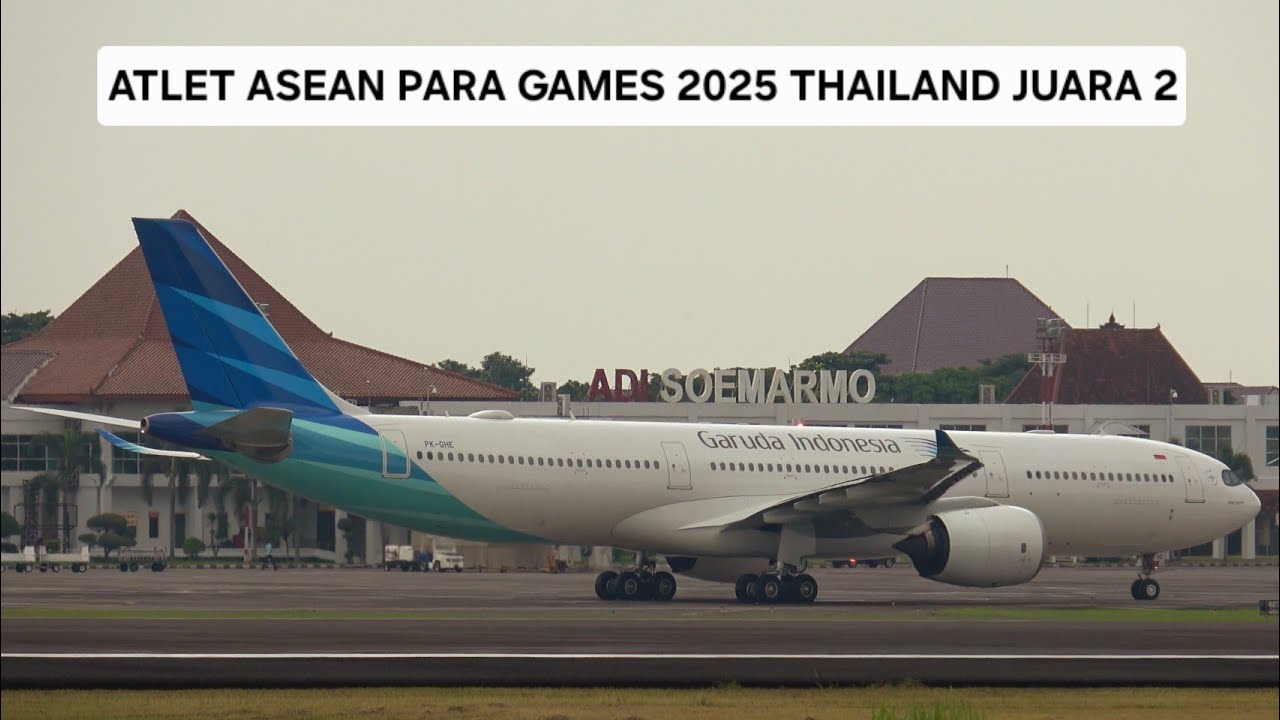 Pesawat Garuda Airbus A330 Neo PK-GHE Landing & Take Off Solo-Bangkok