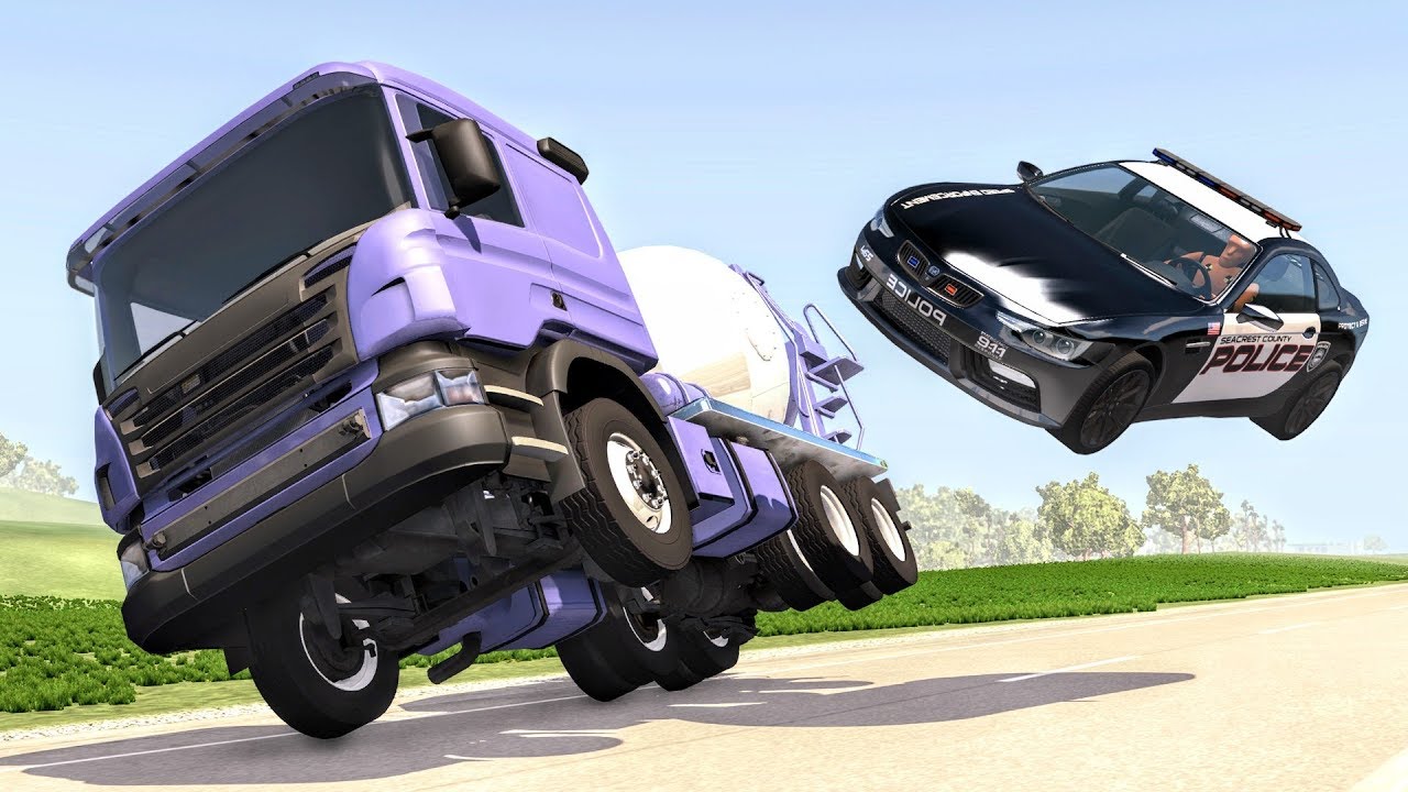 Crazy Police Chases #59 - BeamNG Drive Crashes