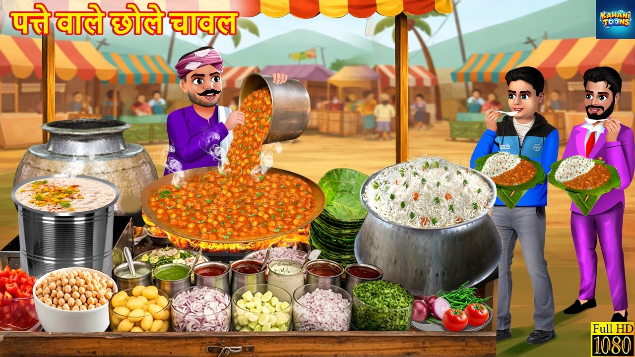 पत्ते वाले छोले चावल | Hindi Kahani | Moral Stories | Hindi Story | Cartoon Video | Kahaniya | Story