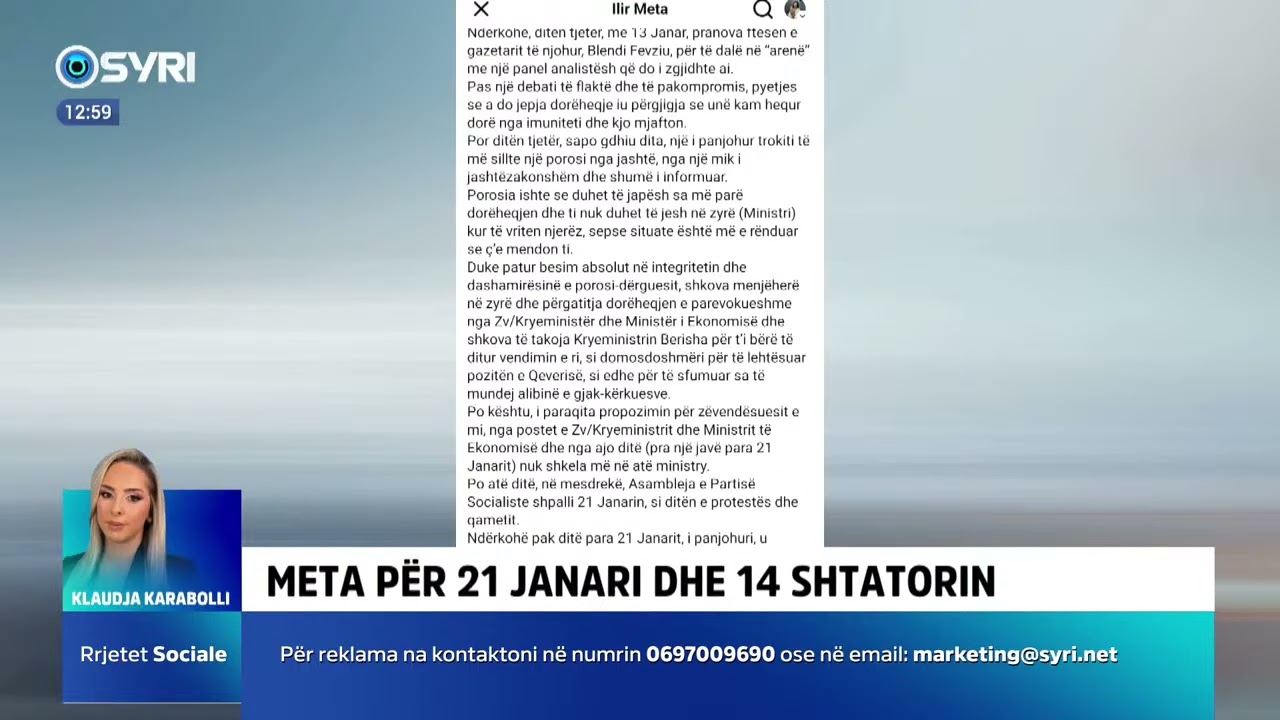 Ilir Meta: Të vërtetat e 21 Janarit, 14 Shtatorit dhe çështjes Hajdari