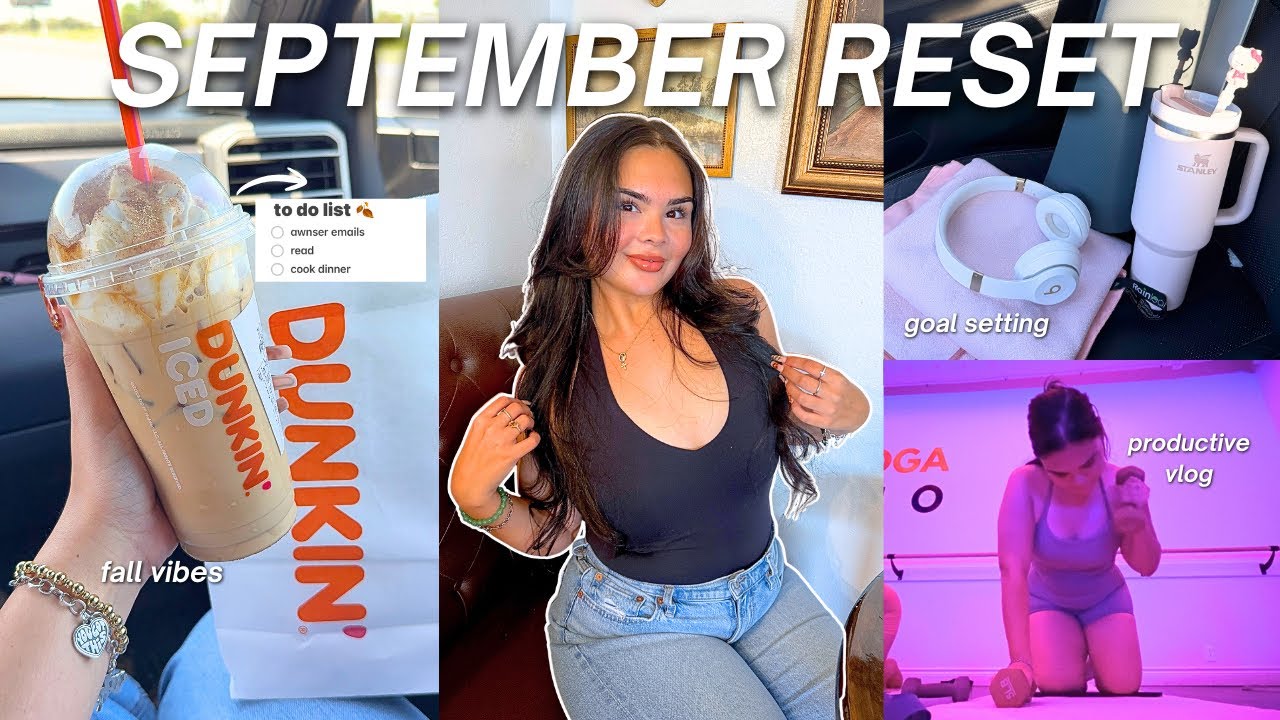 September Monthly Reset 2025 🎧Productive Fall Vlog, Cleaning, Monthly Goal Setting + Reset Routine!