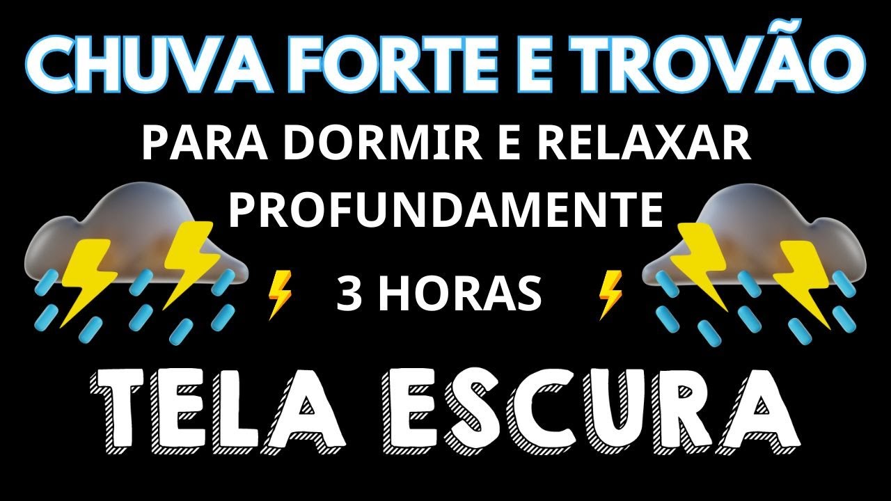 Relaxe ouvindo chuva e trovões para dormir 😴 Tela preta 🎧 Eles ajudam você a dormir melhor Durma bem