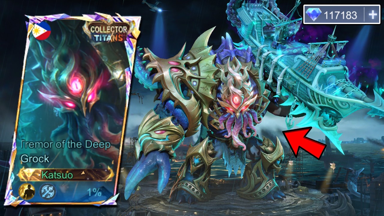 GROCK TREMOR OF THE DEEP COLLECTOR TITANS SKIN IS FINALLY HERE!! 😱 DIAMOND SPENT REVEAL! - MLBB